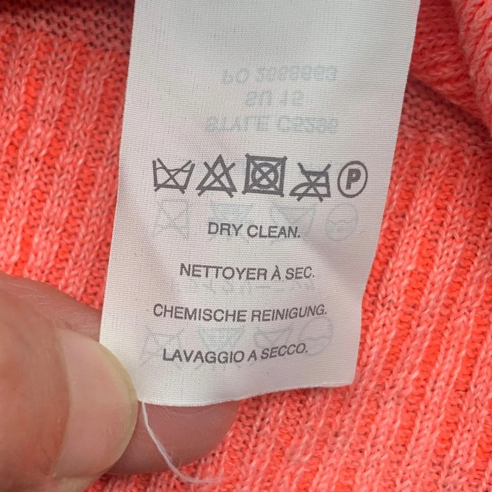 J. Crew Long Sleeve Crew Neck Coral Pink Linen Sweater Pullover Lightweight Sz S